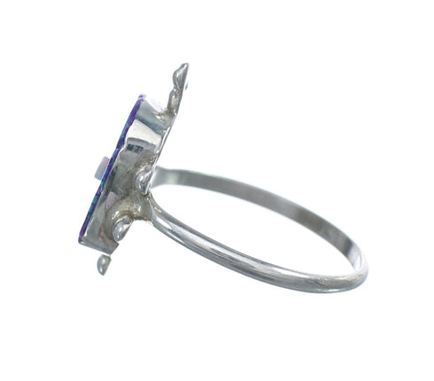 Native American Multicolor Opal Sterling Silver Turtle Ring Size 7-1/2 JX124198